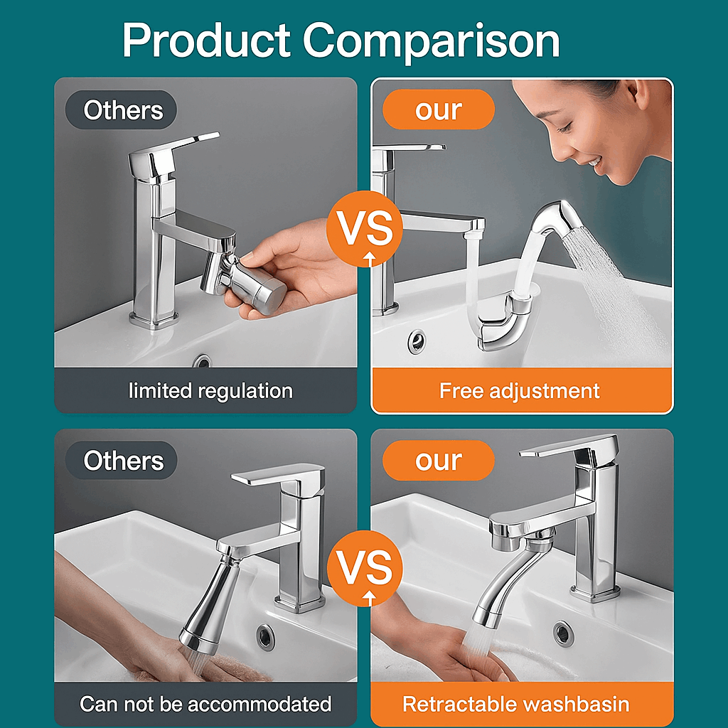 2 Mode Splash Filter Kitchen Tap Extended Faucet